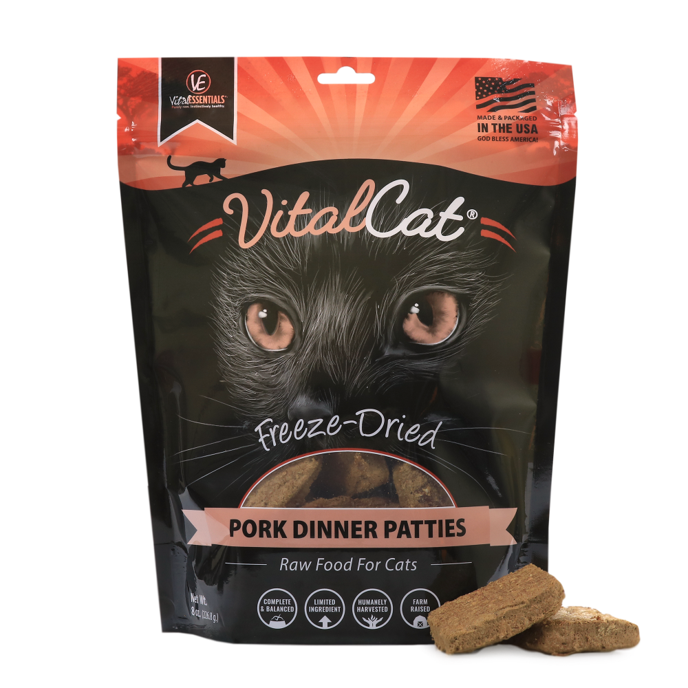 Vital Essentials Vital Cat Pork Dinner Patties Freeze Dried Cat Food