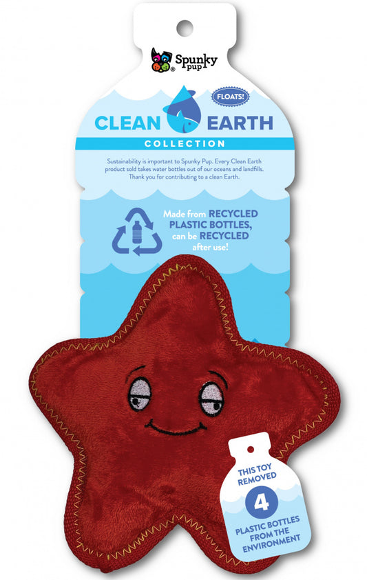 Spunky Pup Clean Earth Starfish Plush Dog Toy