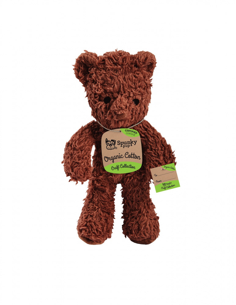 Spunky Pup Organic Cotton Craft Collection Bear Plush Dog Toy