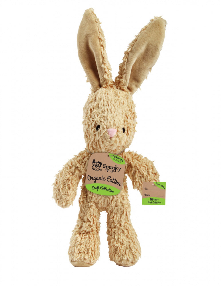 Spunky Pup Organic Cotton Craft Collection Bunny Plush Dog Toy