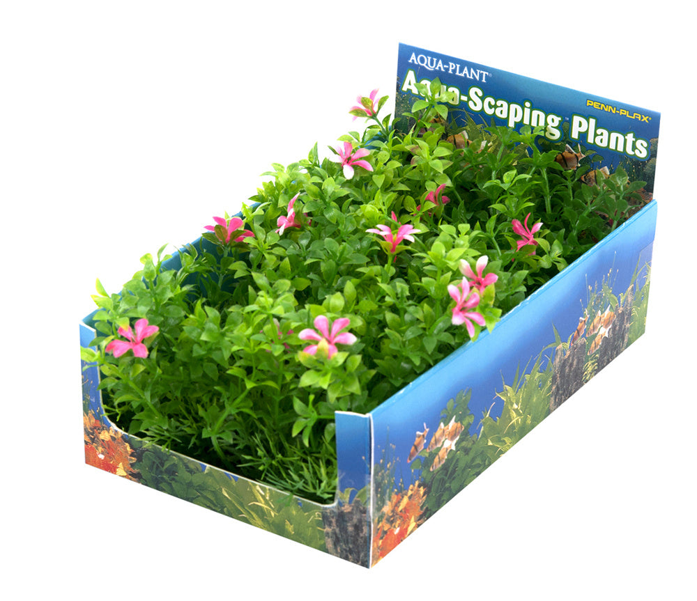 Penn-Plax Aquarium Decor Plant Bunch Green & Pink 5 count