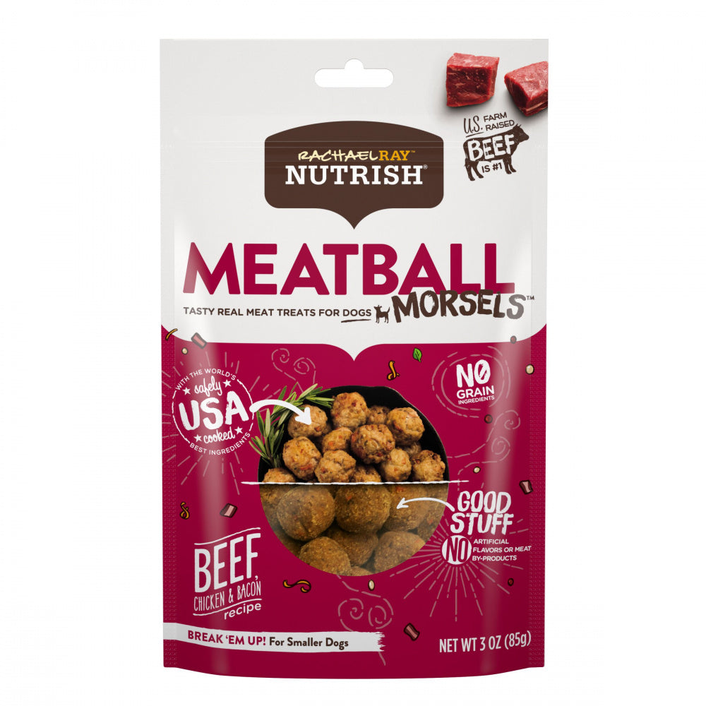 Rachael Ray Nutrish Meatball Morsels Grain Free Beef, Chicken & Bacon Recipe Dog Treats