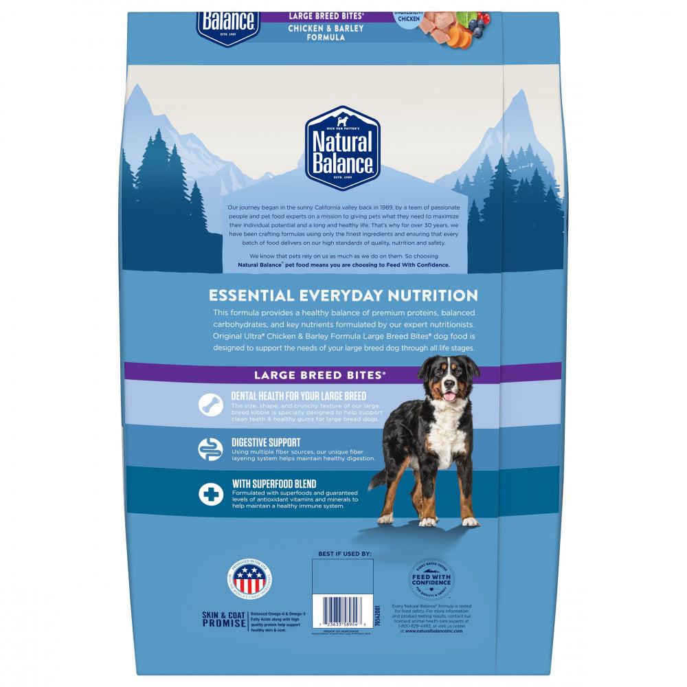 Natural Balance Original Ultra All Life Stage Chicken & Barley Bites Large Breed Recipe Dry Dog Food