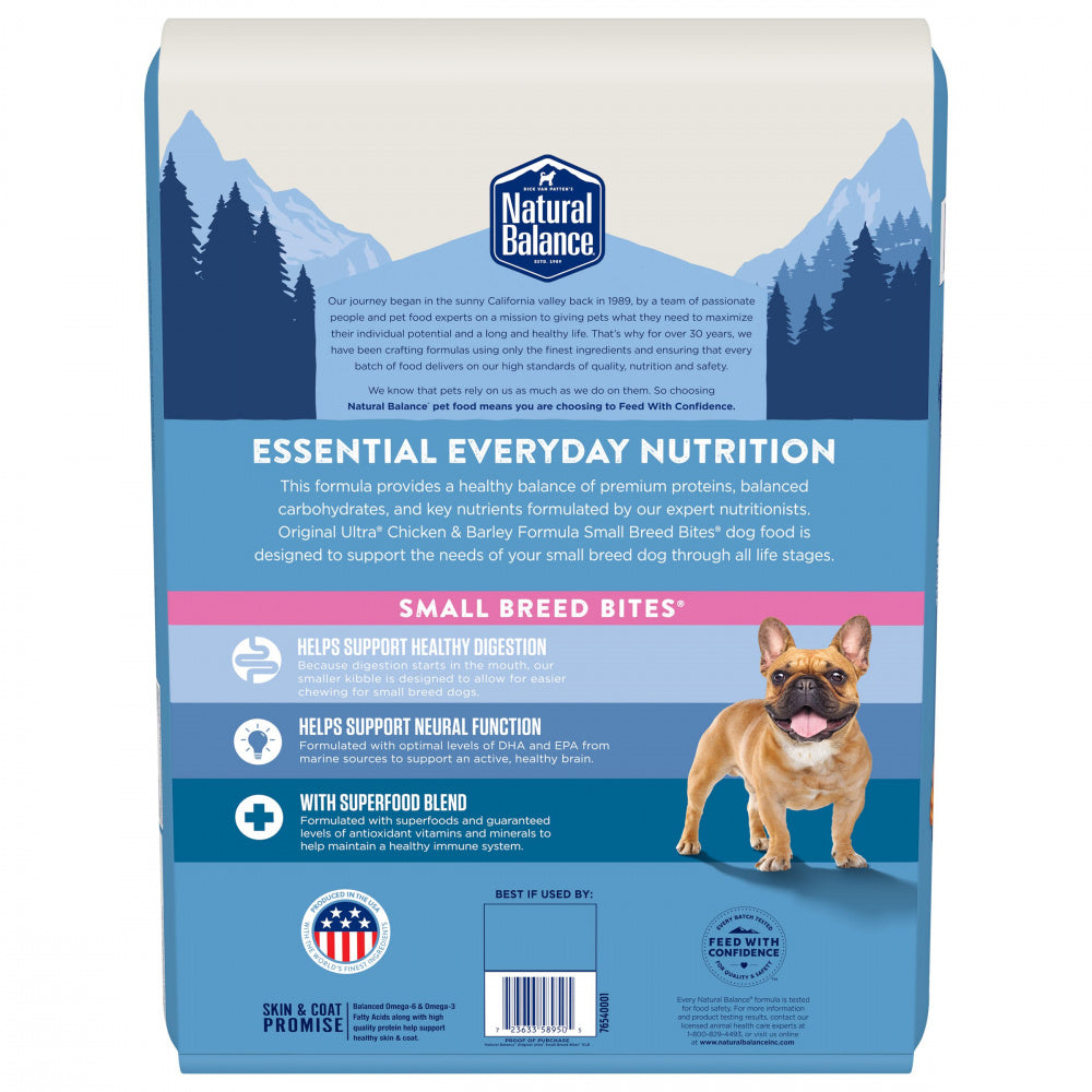 Natural Balance Original Ultra All Life Stage Chicken & Barley Small Breed Bites Recipe Dry Dog Food