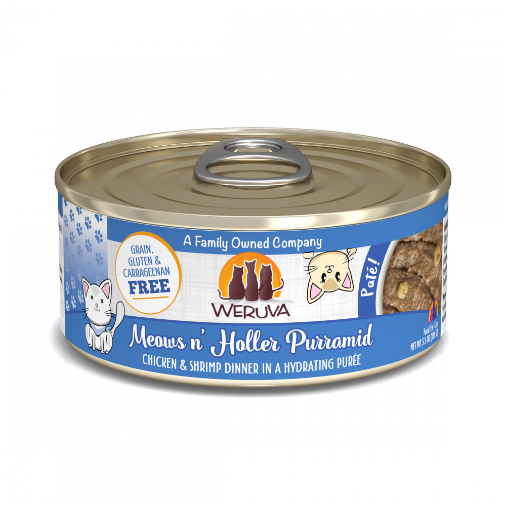 Weruva Classic Cat Pate Meows n' Holler PurrAmid with Chicken & Shrimp Canned Cat Food