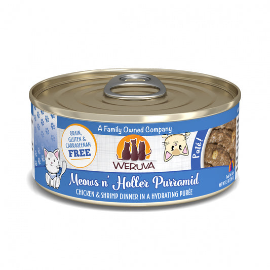 Weruva Classic Cat Pate Meows n' Holler PurrAmid with Chicken & Shrimp Canned Cat Food