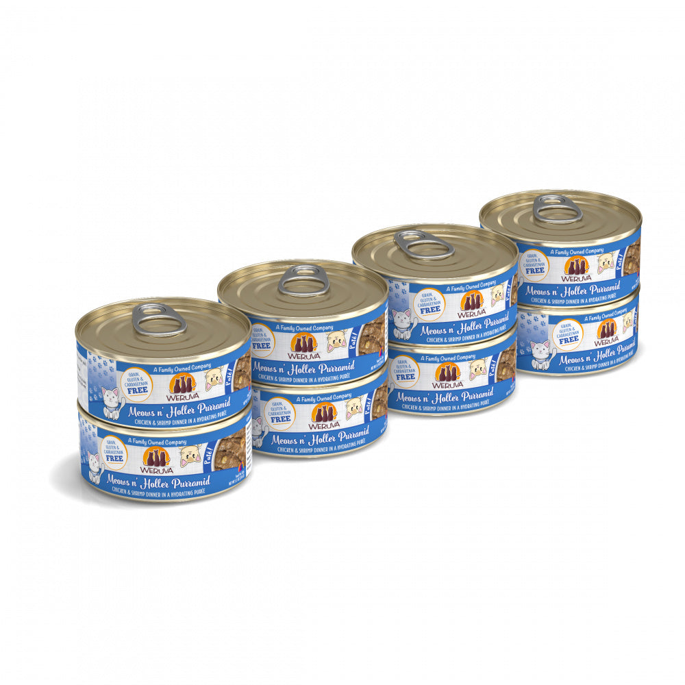 Weruva Classic Cat Pate Meows n' Holler PurrAmid with Chicken & Shrimp Canned Cat Food