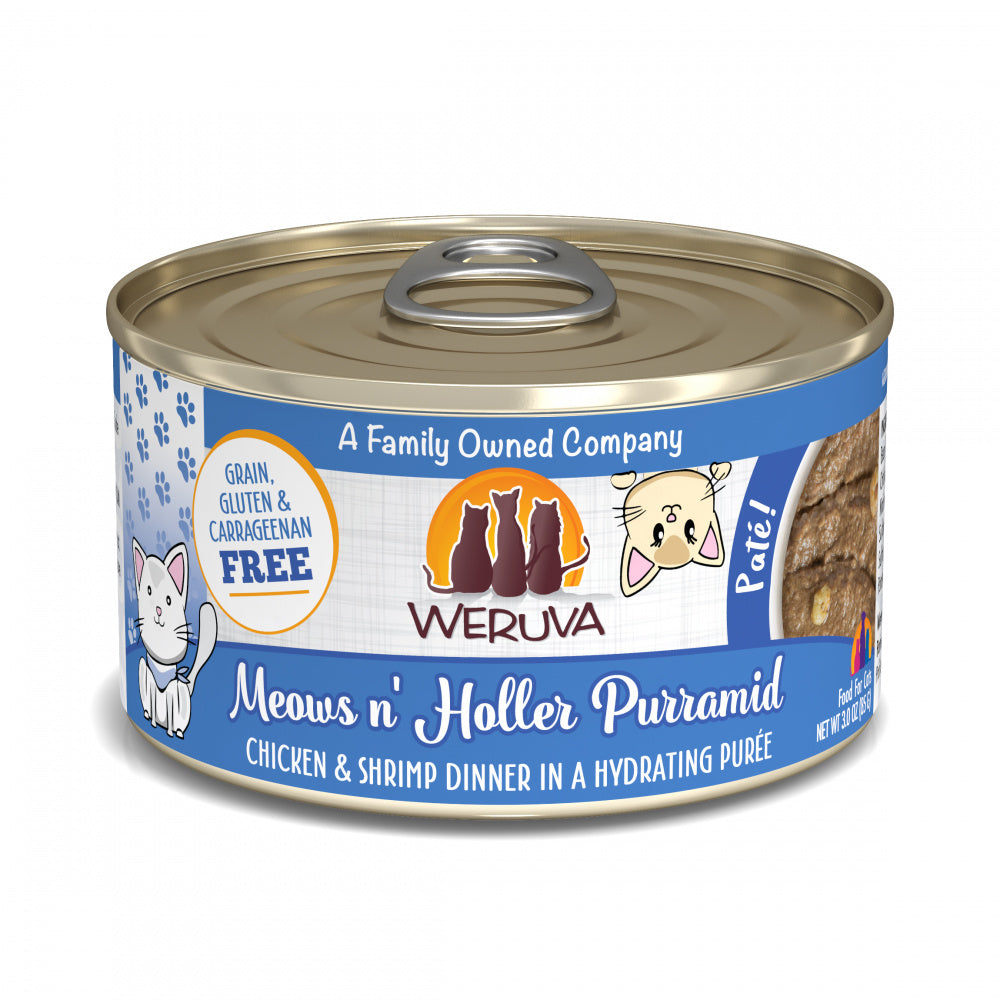 Weruva Classic Cat Pate Meows n' Holler PurrAmid with Chicken & Shrimp Canned Cat Food