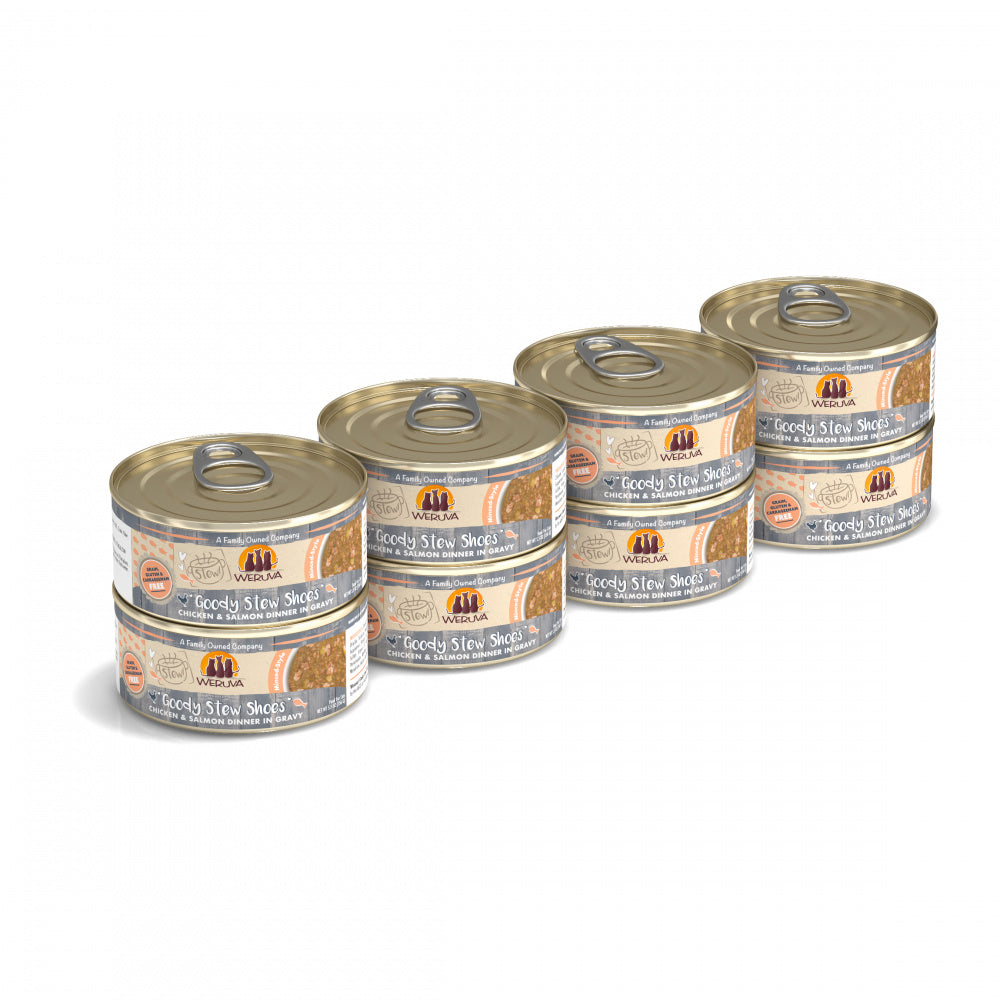 Weruva Classic Cat Stews! Goody Stew Shoes with Chicken & Salmon in Gravy Canned Cat Food