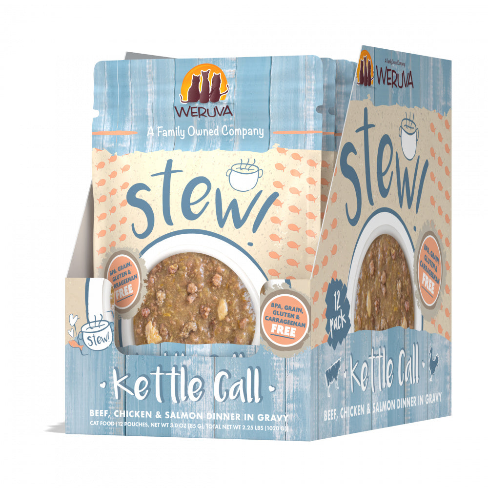 Weruva Classic Cat Stews! Kettle Call with Beef Chicken & Salmon in Gravy Canned Cat Food