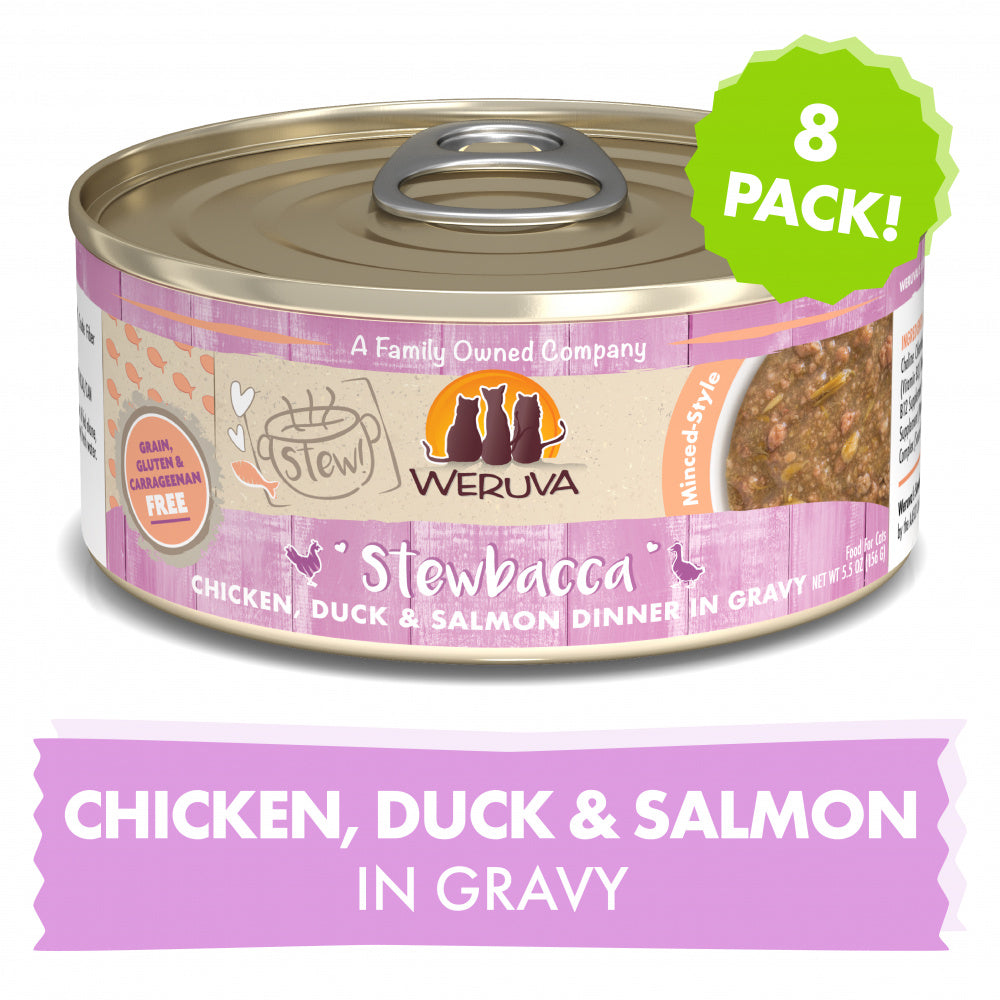 Weruva Classic Cat Stews! Stewbacca with Chicken Duck & Salmon in Gravy Canned Cat Food