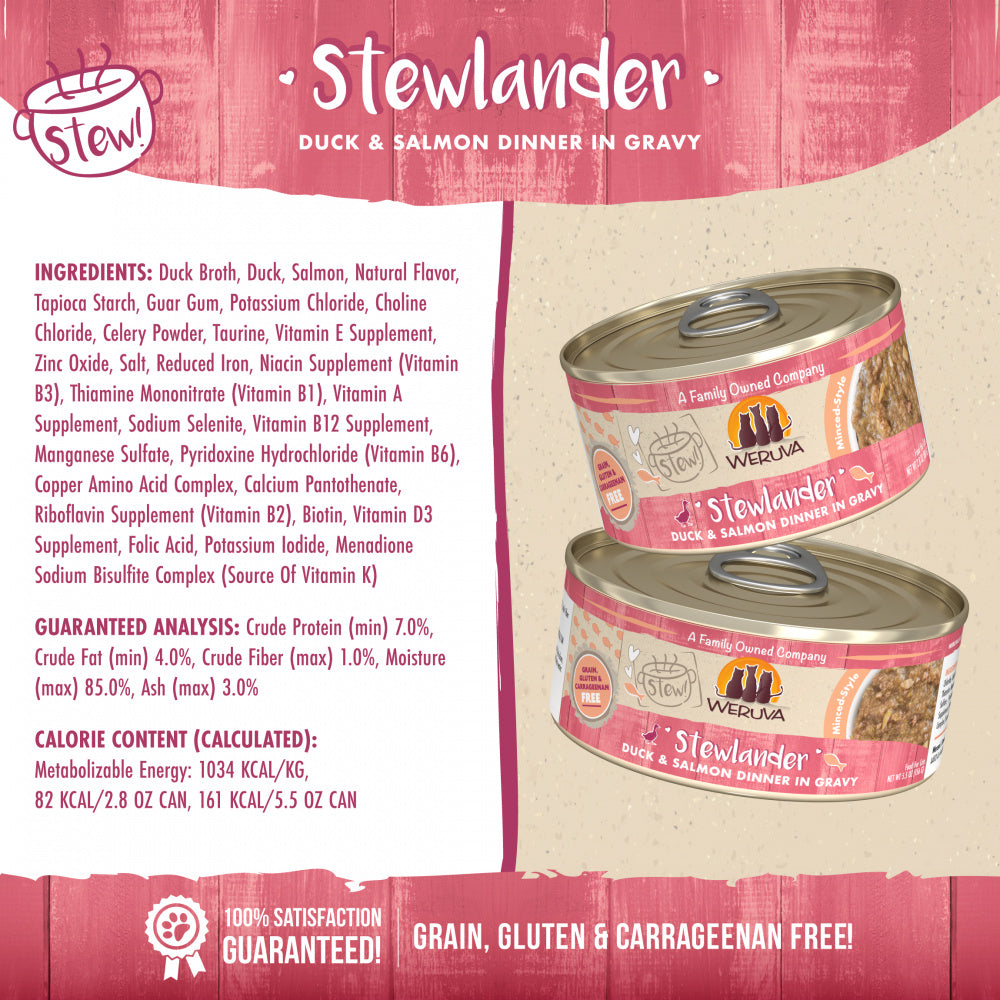 Weruva Classic Cat Stews! Stewlander with Duck & Salmon in Gravy Canned Cat Food