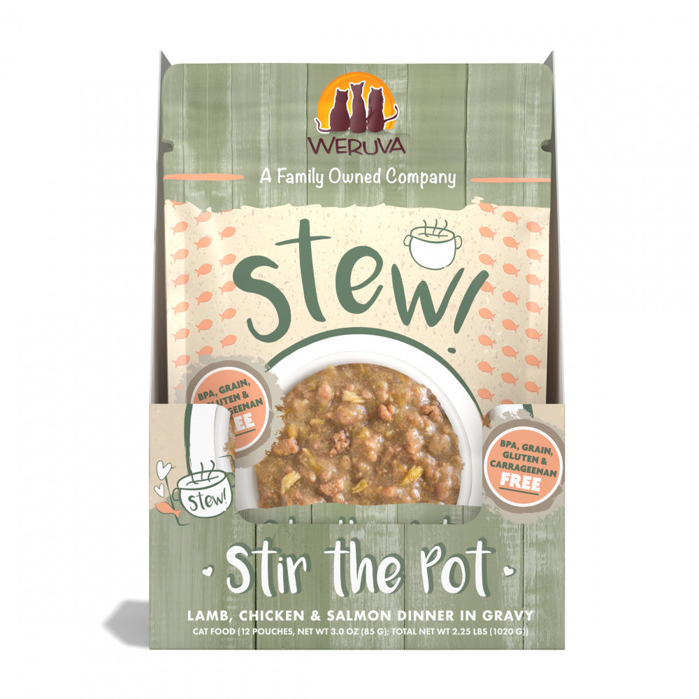 Weruva Classic Cat Stews! Stir the Pot with Lamb Chicken & Salmon in Gravy Canned Cat Food