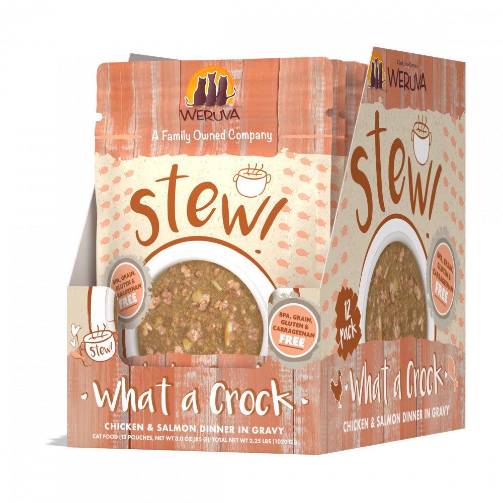 Weruva Classic Cat Stews! What a Crock with Chicken & Salmon in Gravy Canned Cat Food