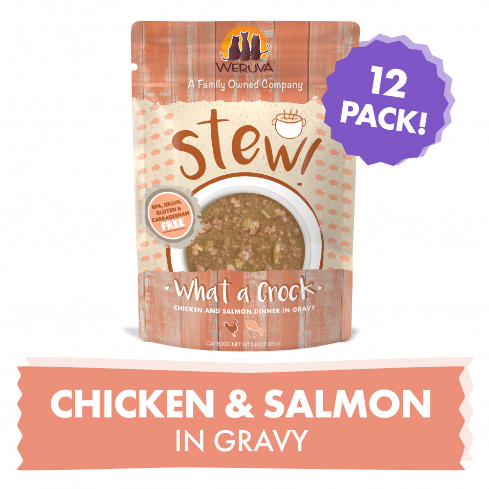 Weruva Classic Cat Stews! What a Crock with Chicken & Salmon in Gravy Canned Cat Food