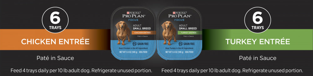 Purina Pro Plan Focus Small Breed Entree Adult Wet Dog Food Variety Pack