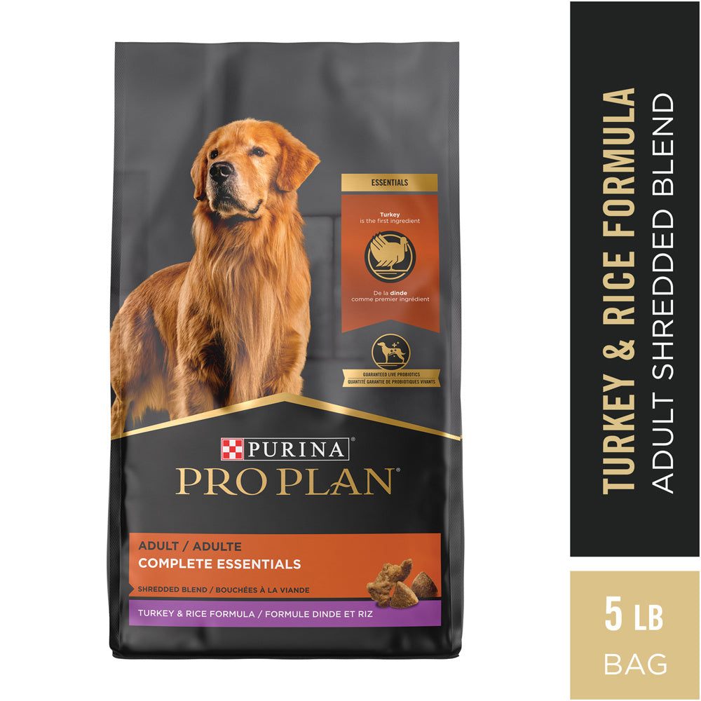 Purina Pro Plan Complete Essentials Shredded Blend Turkey & Rice High Protein Dry Dog Food