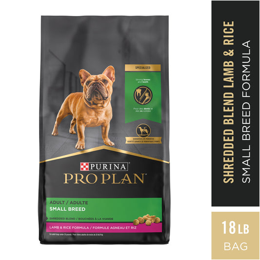 Purina Pro Plan Specialized Shredded Blend Lamb & Rice High Protein Small Breed Dry Dog Food