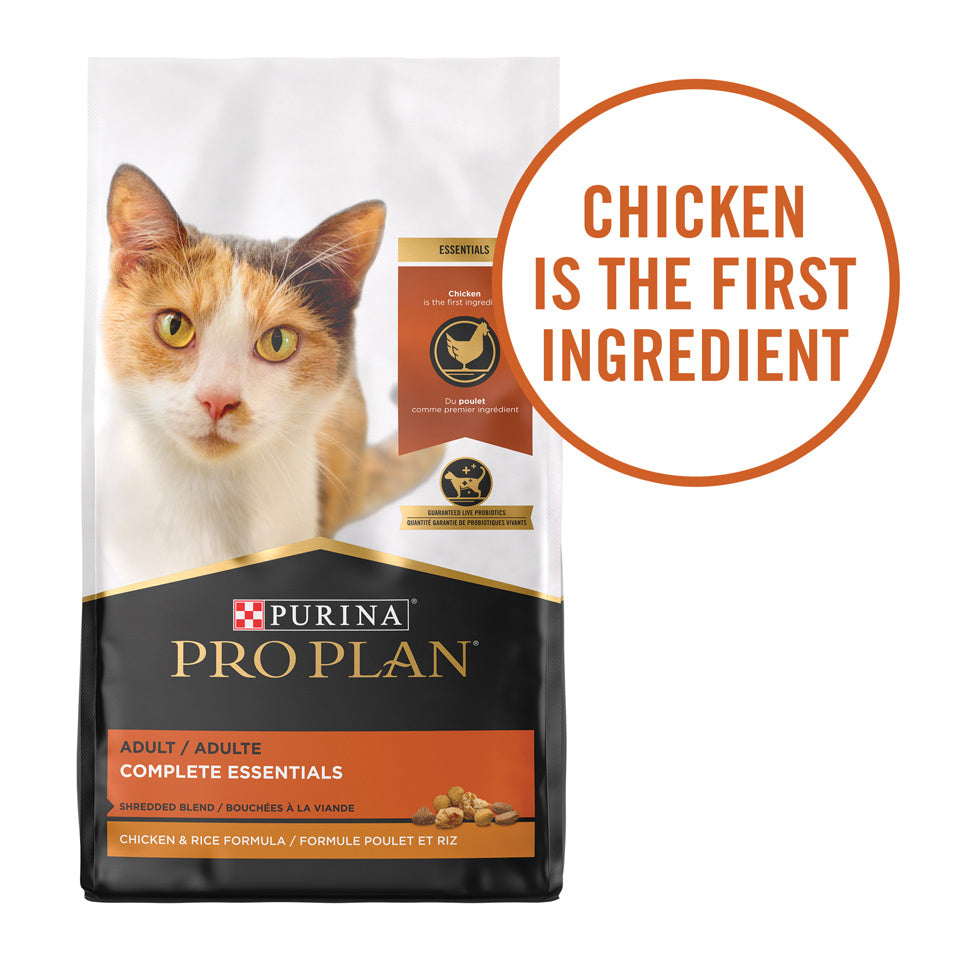 Purina Pro Plan Shredded Blend Chicken & Rice Formula With Probiotics High Protein Dry Cat Food