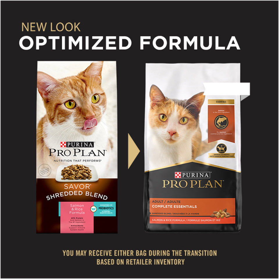 Purina Pro Plan Shredded Blend Salmon & Rice Formula With Probiotics High Protein Dry Cat Food