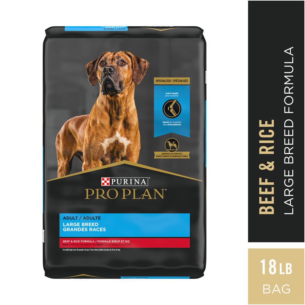 Purina Pro Plan Specialized Beef & Rice Formula With Probiotics High Protein Large Breed Dry Dog Food