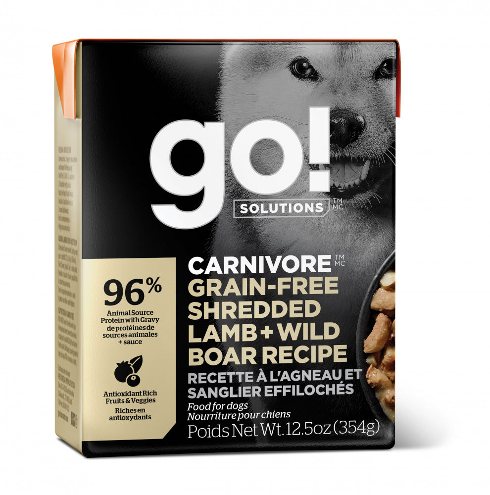 Petcurean Go! Carnivore Grain Free Shredded Lamb & Wild Boar Recipe Wet Dog Food