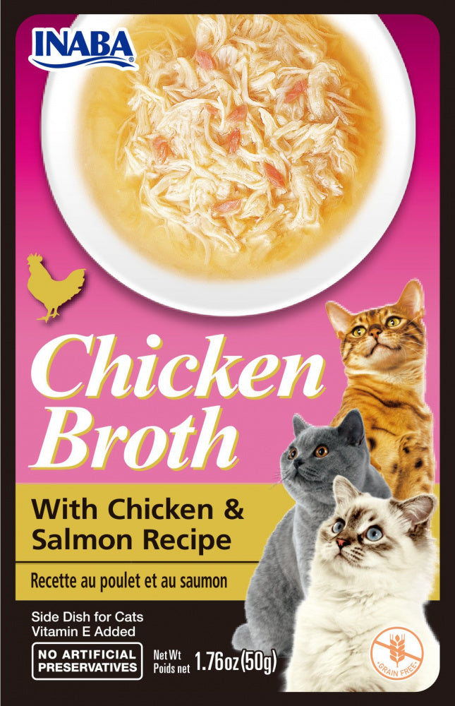 Inaba Cat Chicken Broth Chicken & Salmon Recipe Cat Food Topper