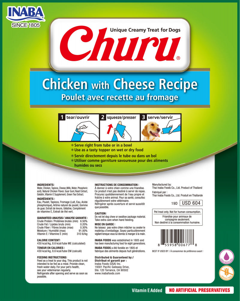 Inaba Dog Churu Chicken With Cheese Recipe Dog Treat