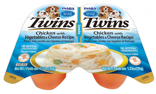 Inaba Dog Twin Cups Chicken With Vegetables & Cheese Recipe Dog Food Topper