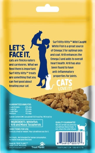 Kitty Kitty Surf 100% Freeze Dried White Fish Treat with Krill Coating