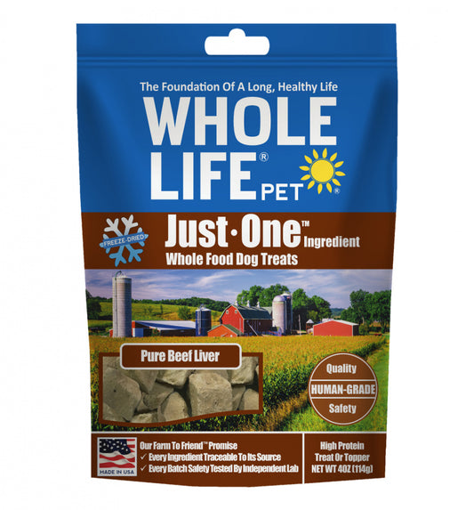 Whole Life Pet Just One Ingredient Freeze Dried Beef Liver Treats for Dogs