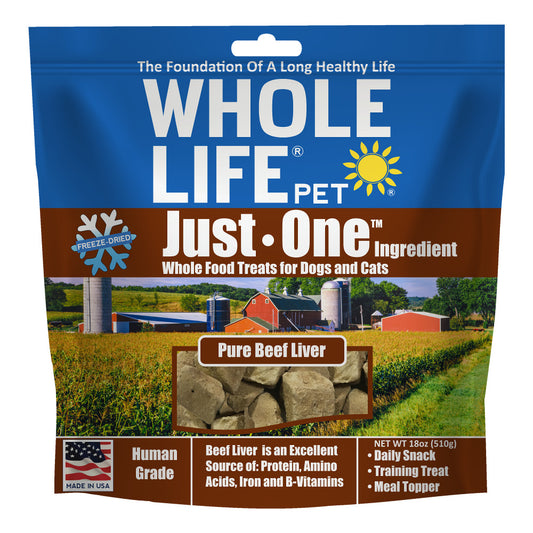 Whole Life Pet Just One Ingredient Freeze Dried Beef Liver Treats Value Pack for Dogs & Cats