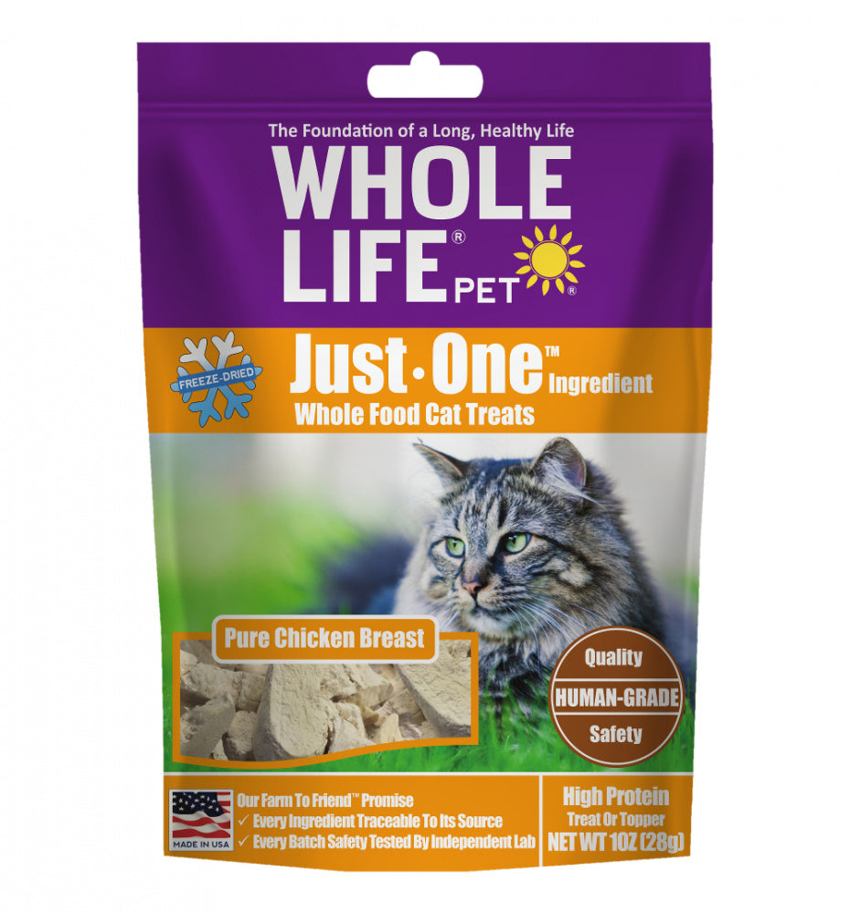 Whole Life Pet Just One Ingredient Freeze Dried Chicken Treats for Cats