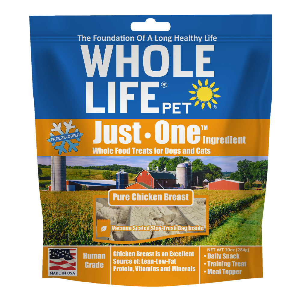 Whole Life Pet Just One Ingredient Freeze Dried Chicken Treats Value Pack for Dogs & Cats