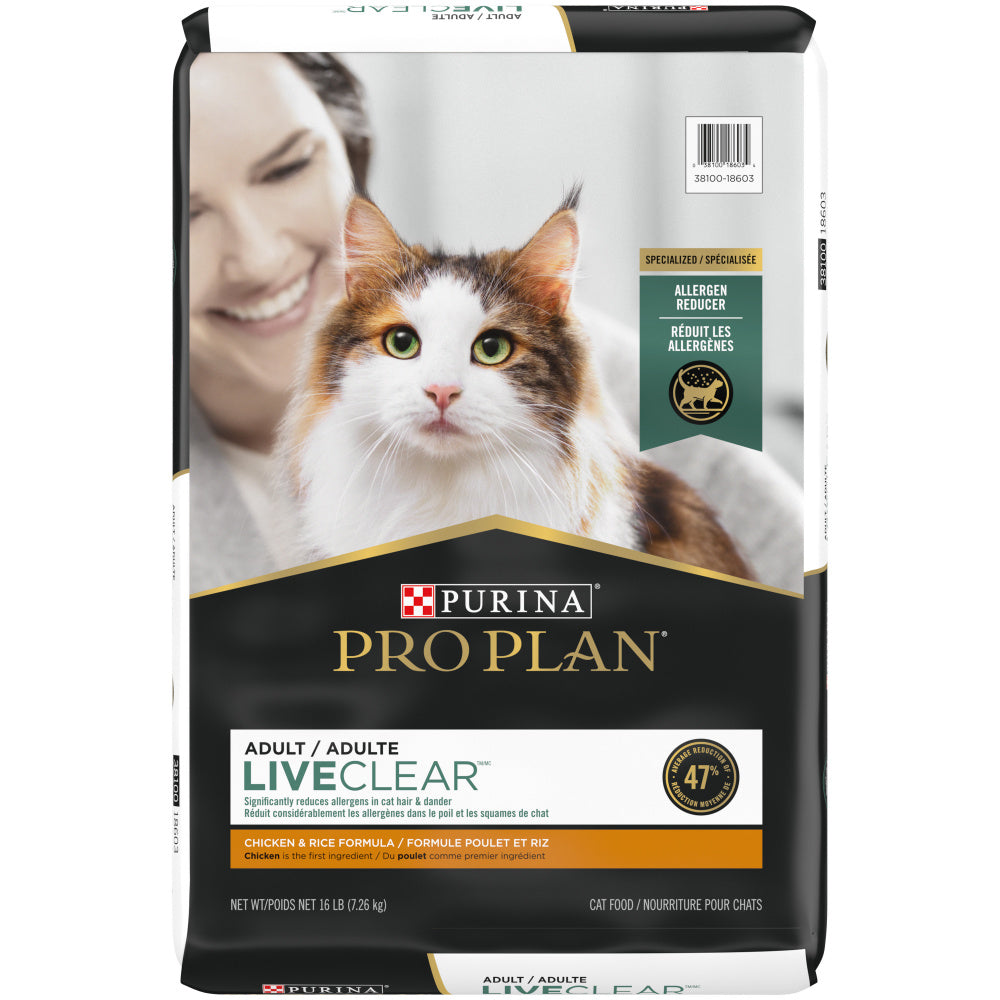 Purina Pro Plan LIVECLEAR With Probiotics High Protein Chicken & Rice Formula Dry Cat Food