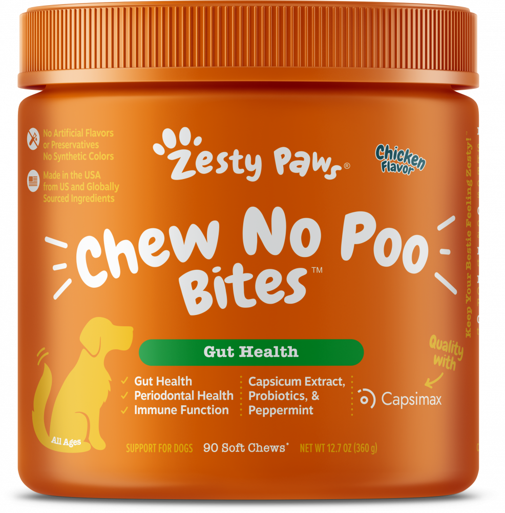 Zesty Paws Chew No Poo Bites Chicken Flavor for Dogs