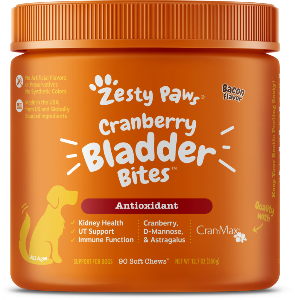 Zesty Paws Cranberry Bladder Bites, Bacon Flavor Dog Supplements