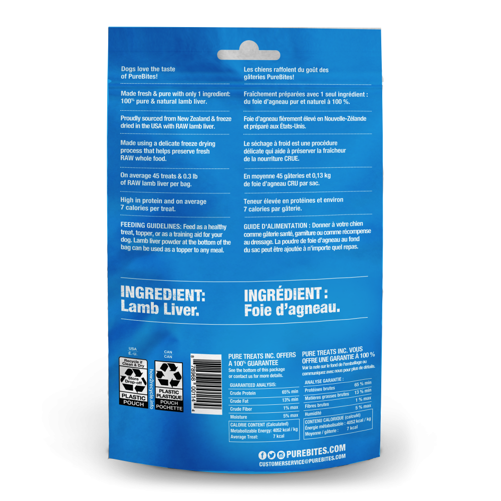 PureBites Freeze Dried Lamb Dog Treats