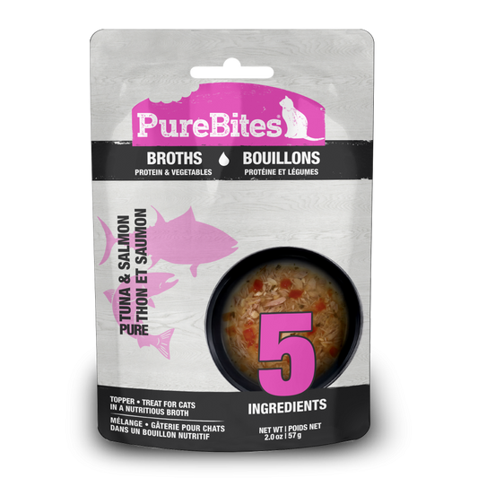 PureBites Broths Cat Treat Topper Tuna, Salmon & Vegetables