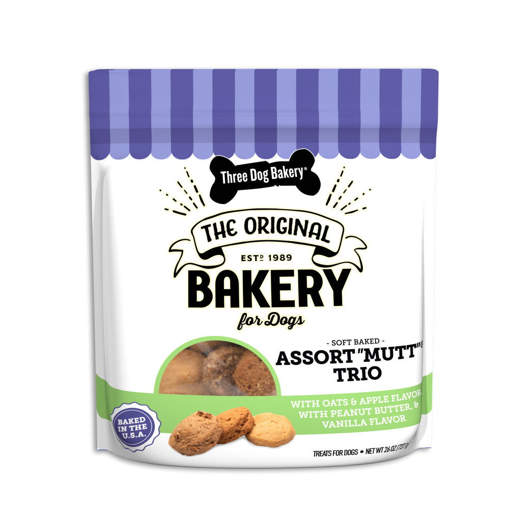 Three Dog Bakery Assortmutt Trio Dog Treats