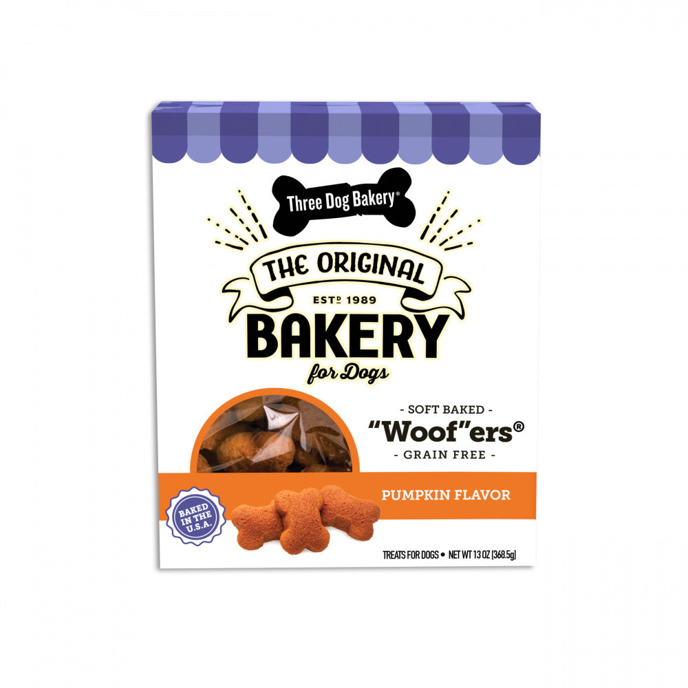 Three Dog Bakery Grain Free Soft-Baked Pumpkin Flavored Woofers