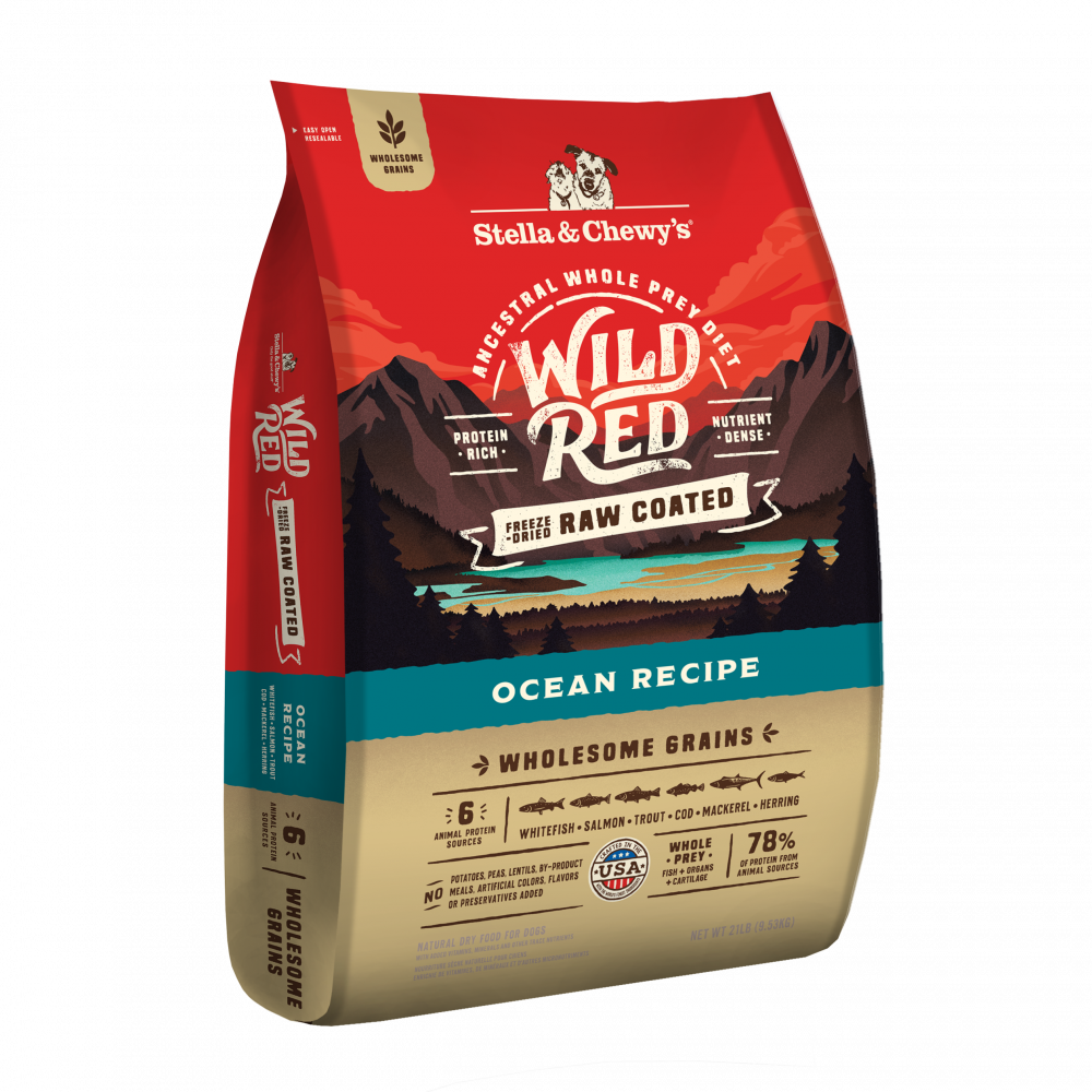 Stella & Chewy's Wild Red Dry Dog Food Raw Coated High Protein Wholesome Grains Ocean Recipe